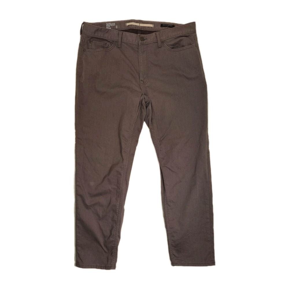 Banana Republic Men's Travel Athletic Jean 36x30 Brown Fits 38×29